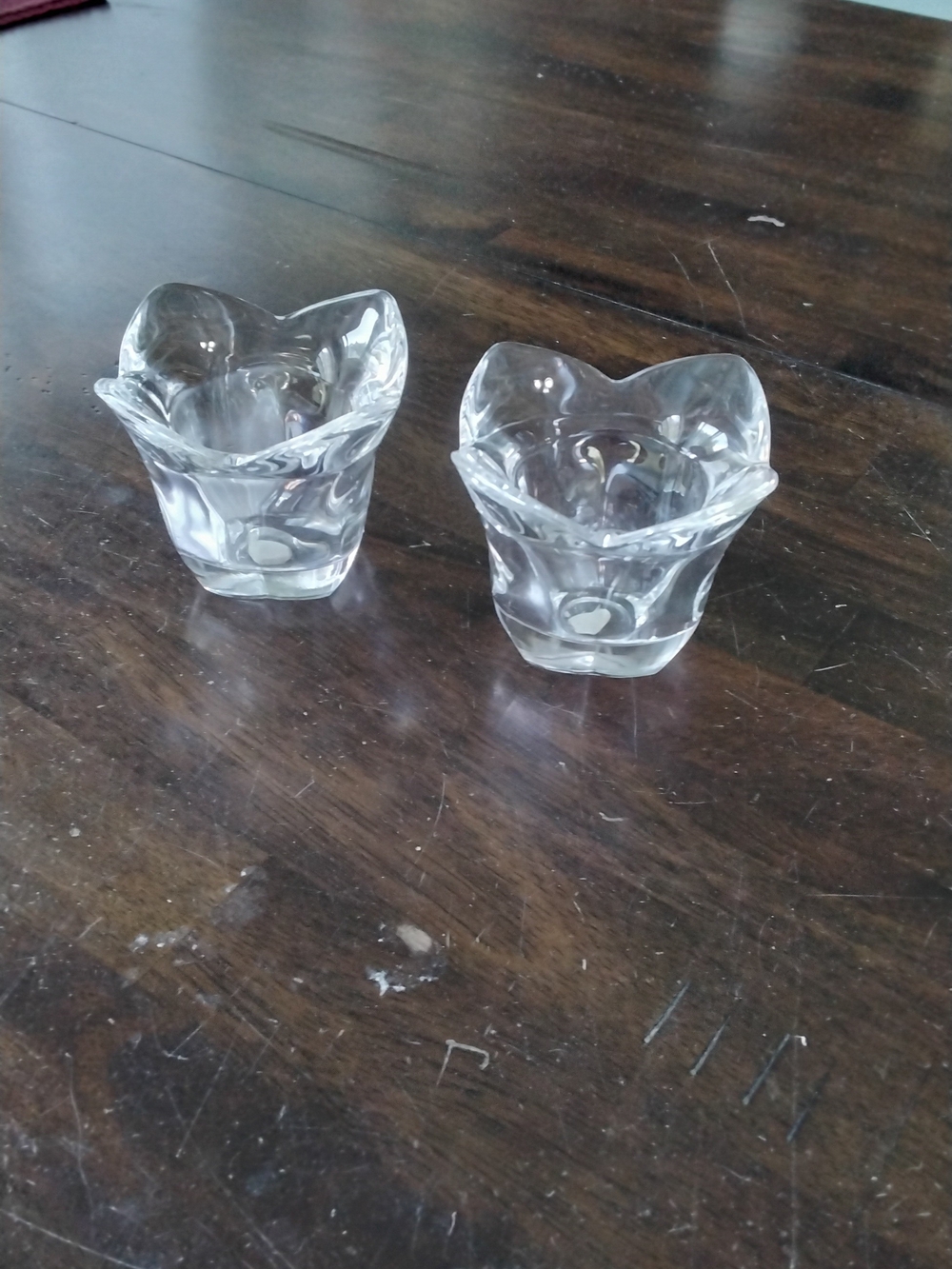 Elegant Clear Glass Votive Holders - Set of 2